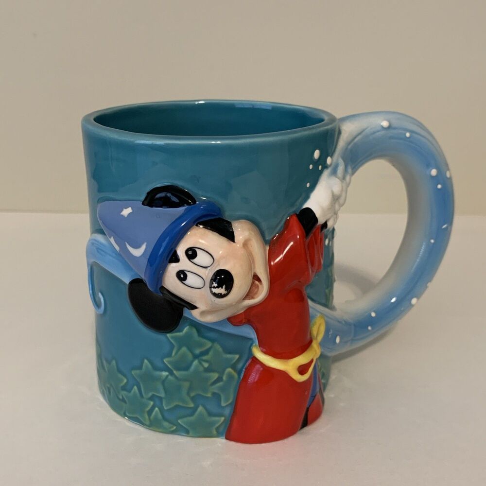 Walt Disney World Mickey Mouse Sorcere Fantasia Coffee Mug 14 Ounce Vintage